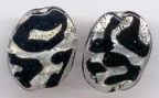 Black & Platino Unique Shaped Flat Ovals